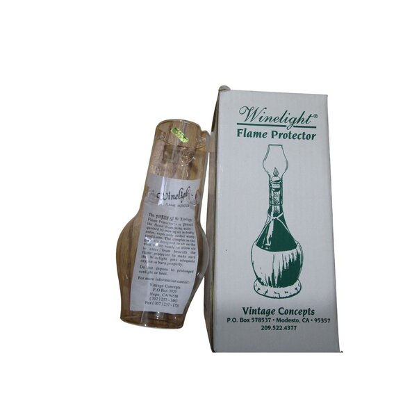 Winelight Flame Protector Glass Chimney For Wine Bottles Vintage Concepts - Picture 4 of 13